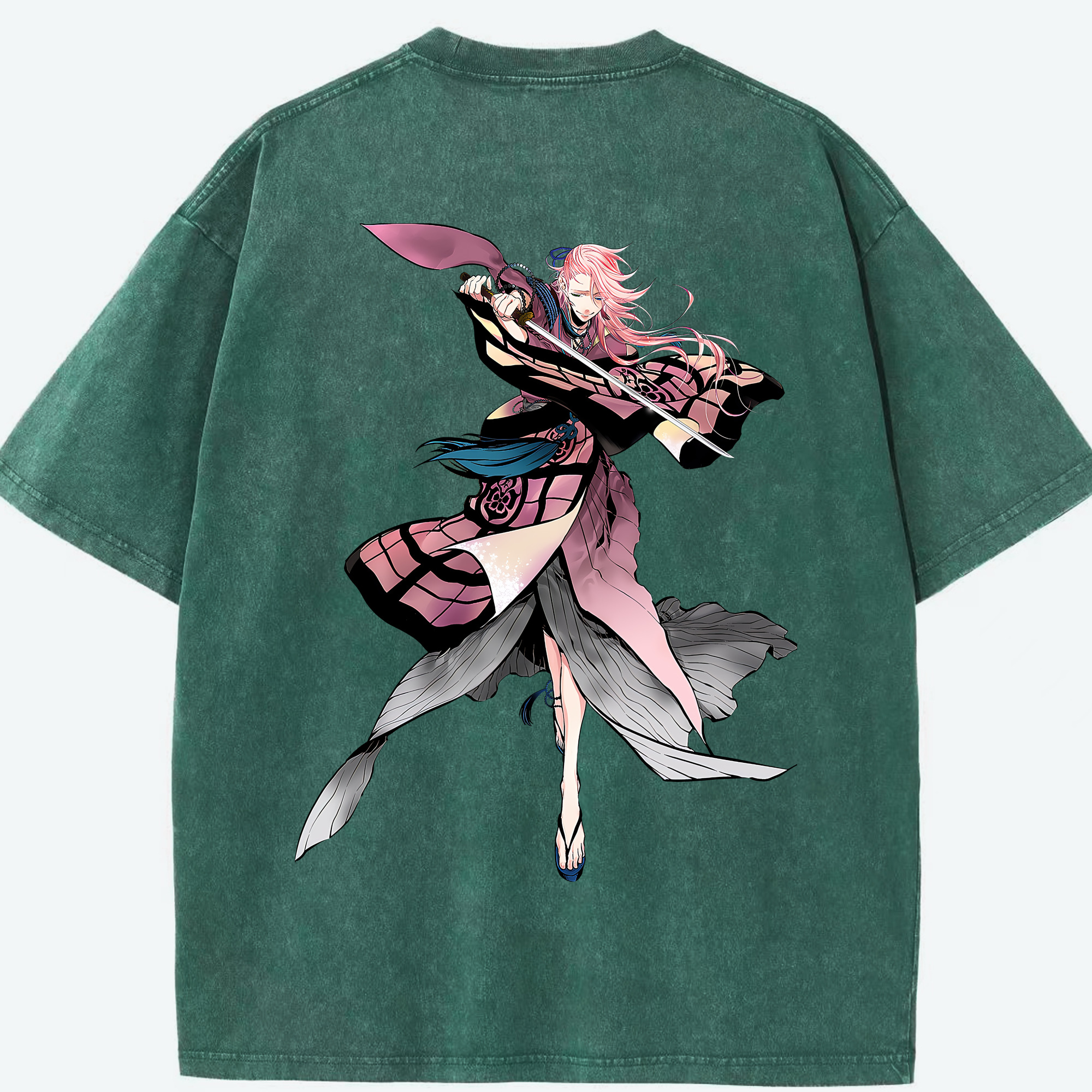 （画像用） 刀剣乱舞 Touken Ranbu 綿100% ヴィンテージ風 半袖Tシャツ（背面プリント）